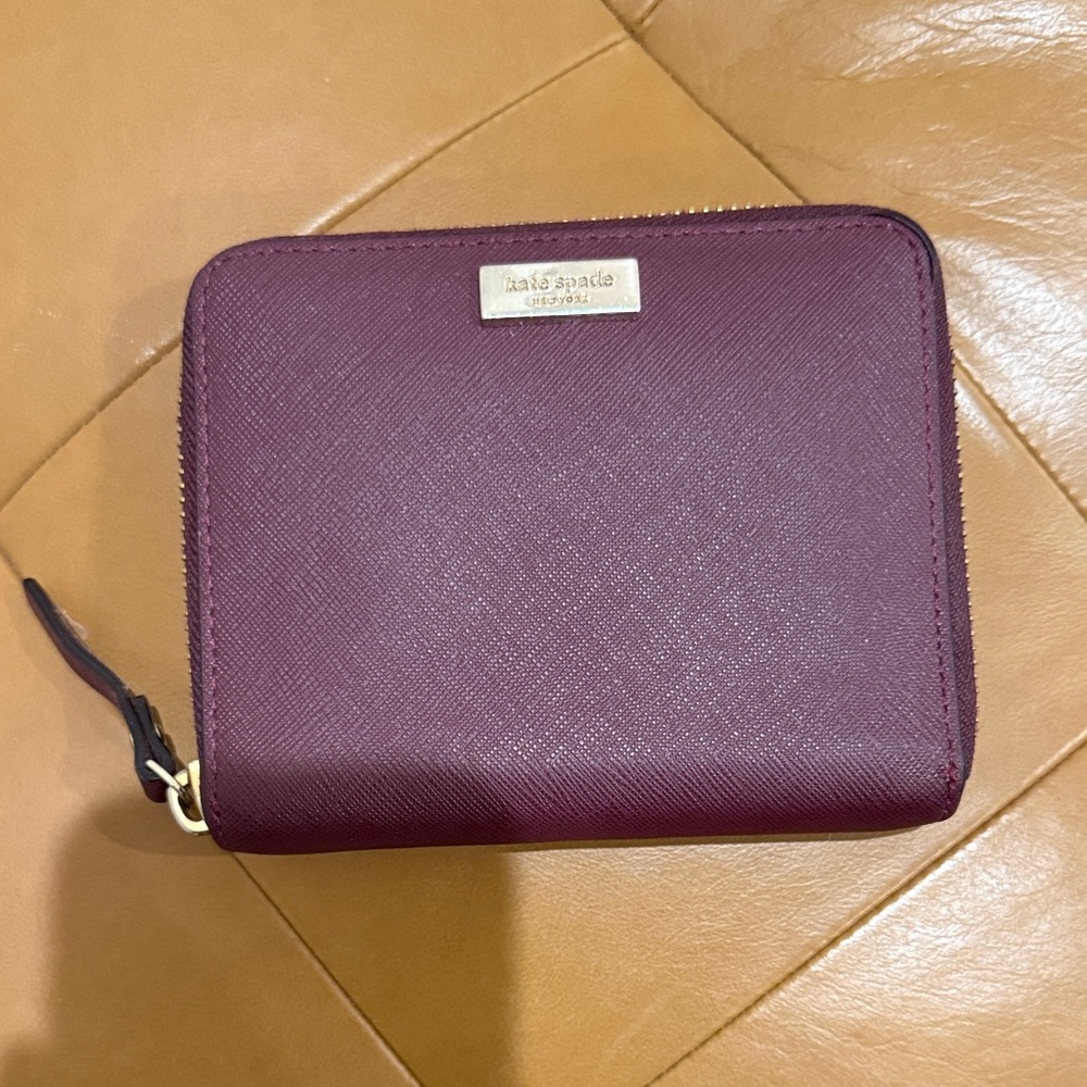 Kate Spade eggplant purple Zip Wallet